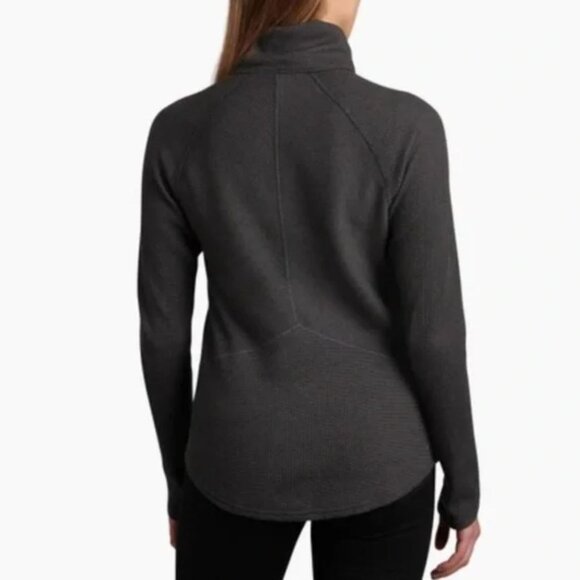 Kuhl | Petra Waffle Turtleneck Base Layer Charcoal Gray Outdoors | Size Small - Picture 3 of 14